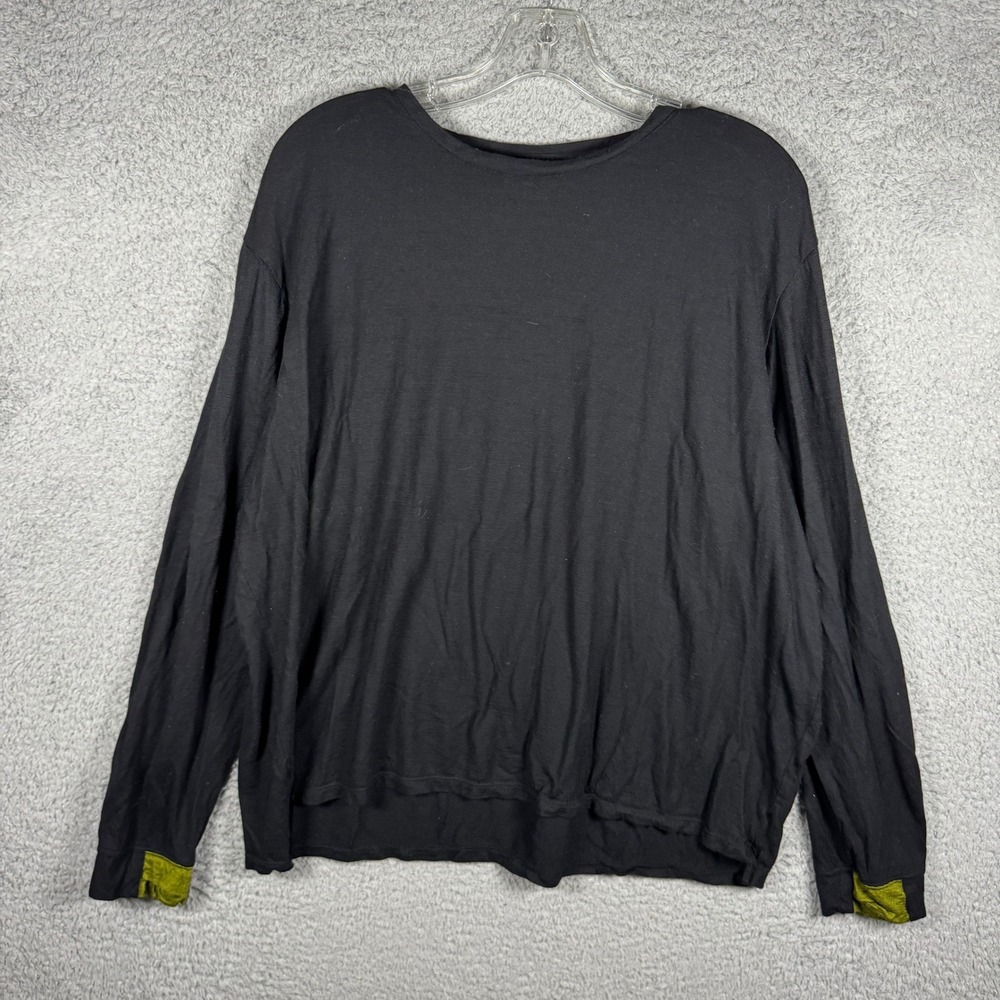 Bombas Mens XL Merino Wool Tencel Long Sleeve Crewneck Shirt Black Outdoors Hike